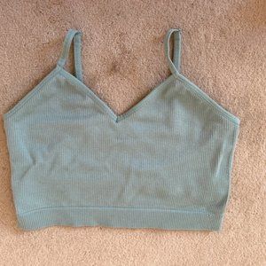Sage green v neck tank top